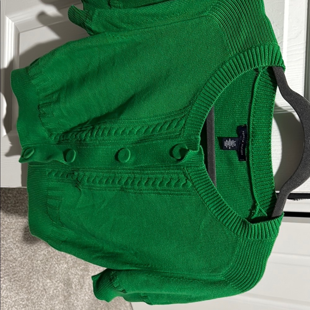Green Button-Up Cardigan